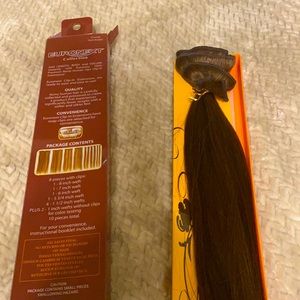 Premium Remy straight human hair dark brown 14” clip ten pieces